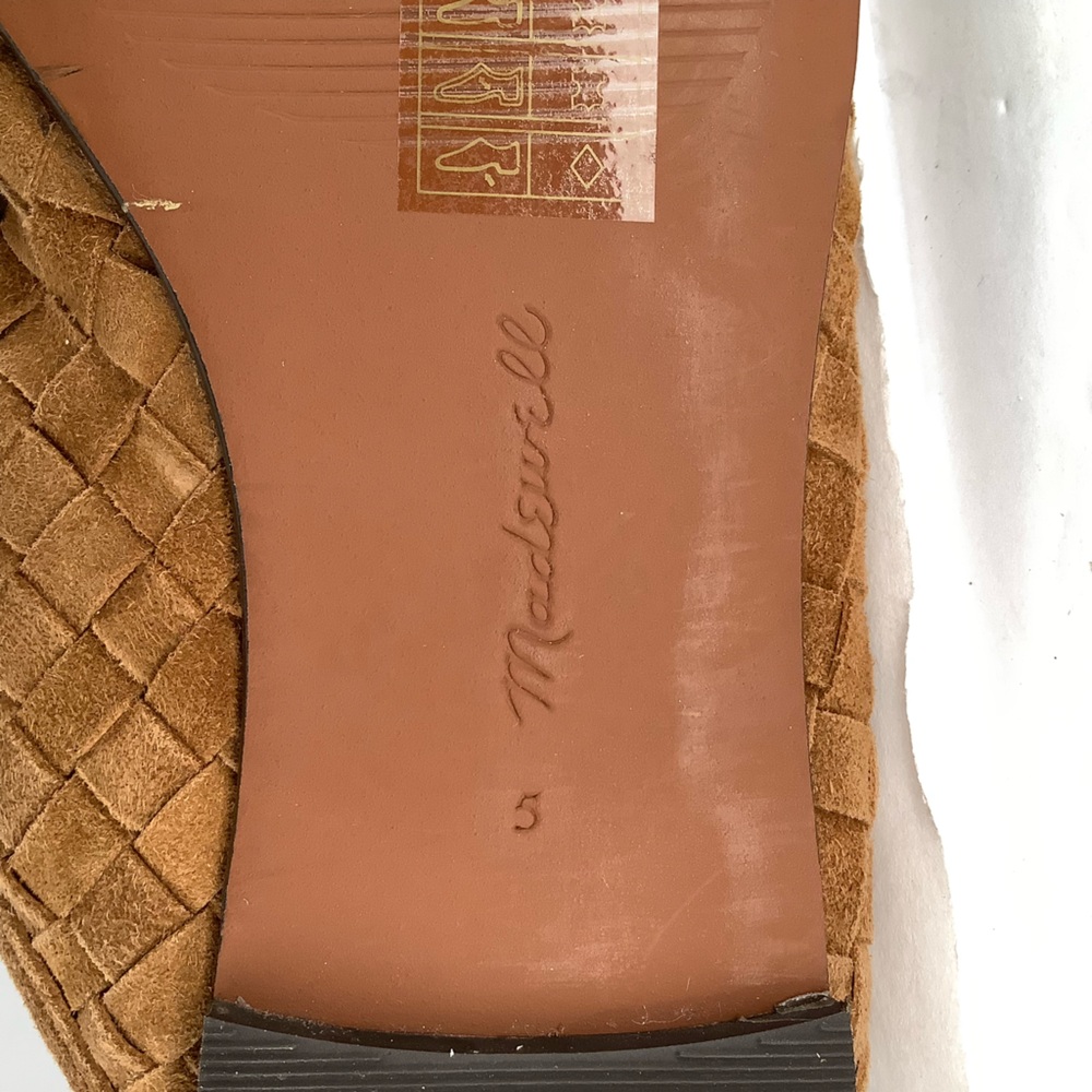Madewell The Greta Ballet Flat Woven Tan Leather Women’s Mule Flats Sz 5 Boho - Picture 10 of 11